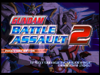 Gundam Battle Assault 2 title screen for Playstation